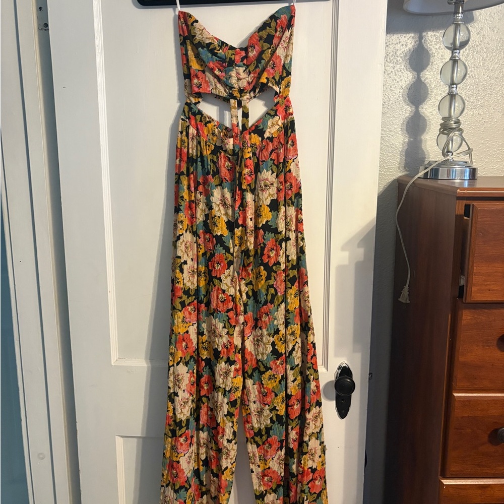 Floral Jumpsuit with Cutout Detail
